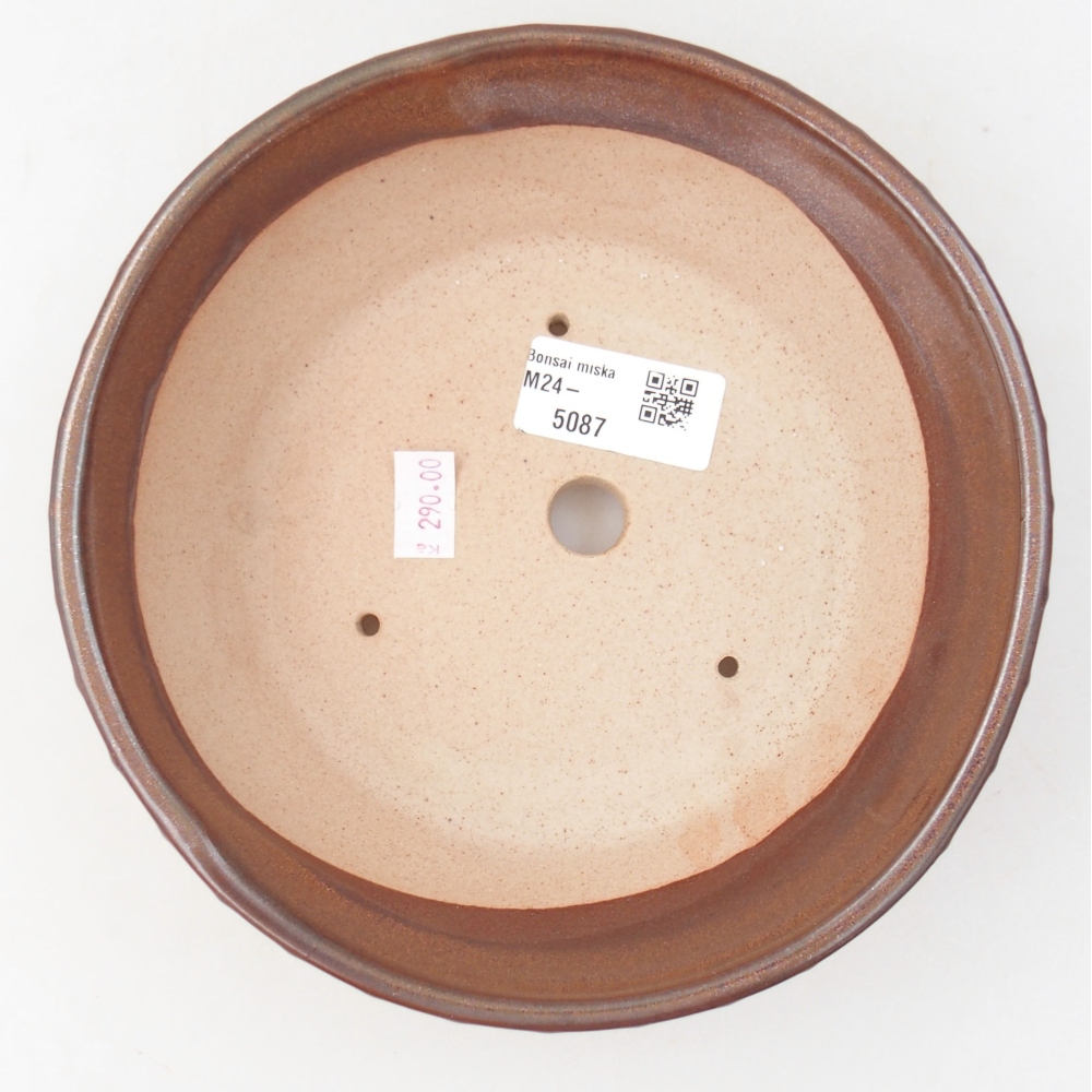 Keramik-Bonsaischale 17,5 x 17,5 x 5 cm, Farbe braun