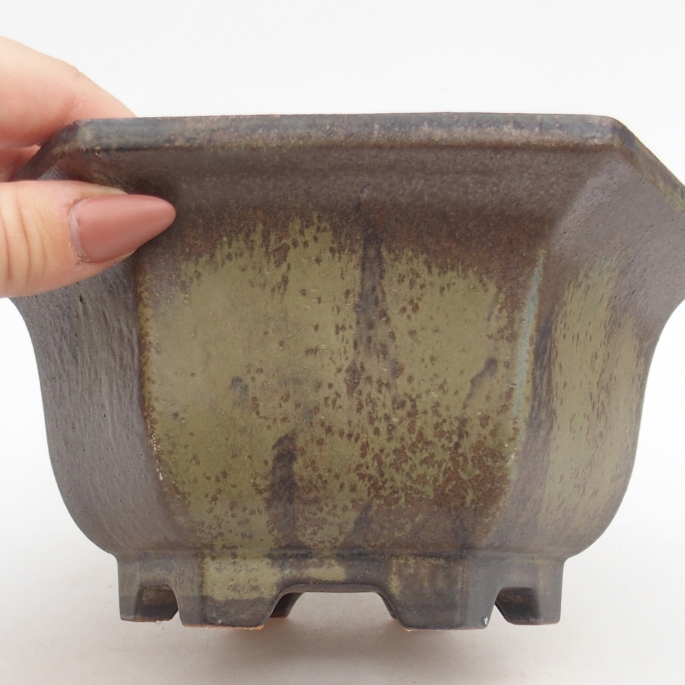 Bonsaischale aus Keramik 18,5 x 16,5 x 9 cm, braun