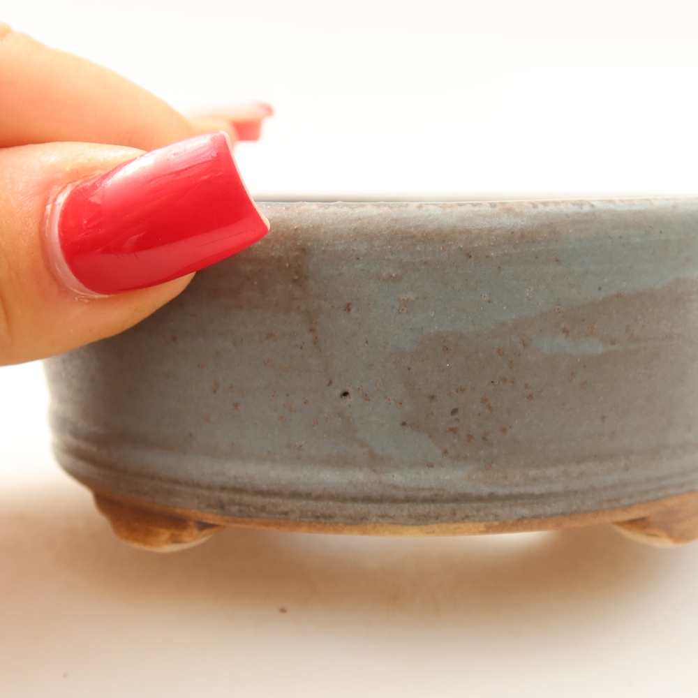 Bonsaischale aus Keramik 9 x 9 x 3,5 cm, Farbe blau