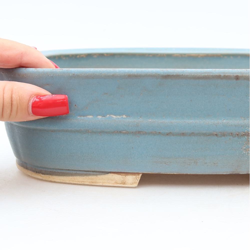 Keramik-Bonsai-Schale 24,5 x 20,5 x 6,5 cm, Farbe: Blau