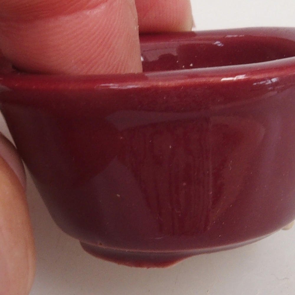 Mini-Bonsaischale 4 x 4 x 2 cm, Farbe Burgunder