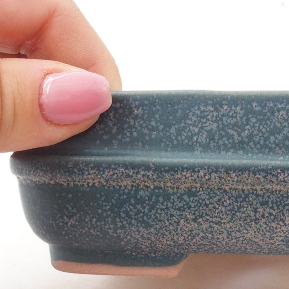 Keramik-Bonsaischale 14 x 12,5 x 4,5 cm, Farbe blau