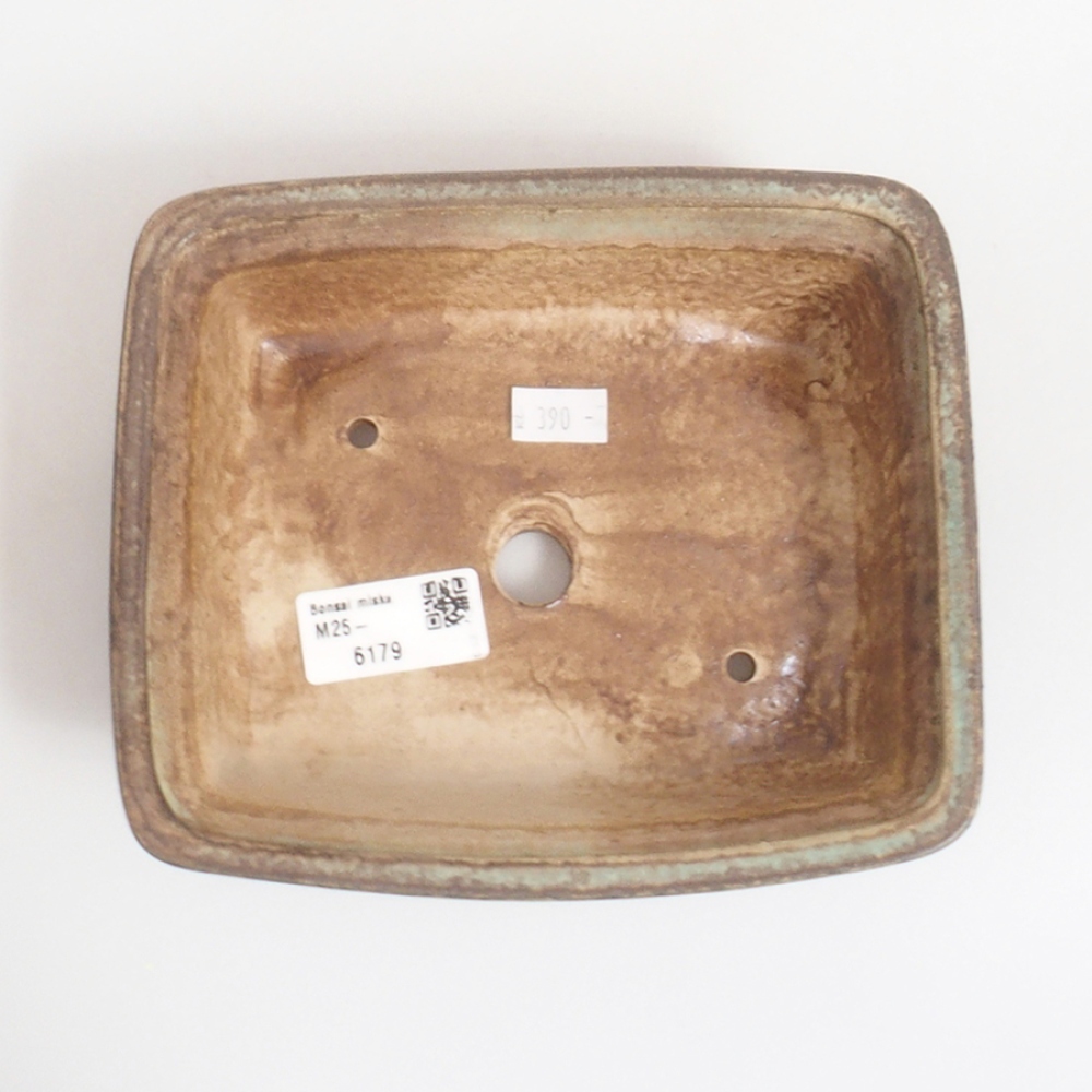Bonsaischale aus Keramik 17,5 x 14 x 5 cm, Farbe braun