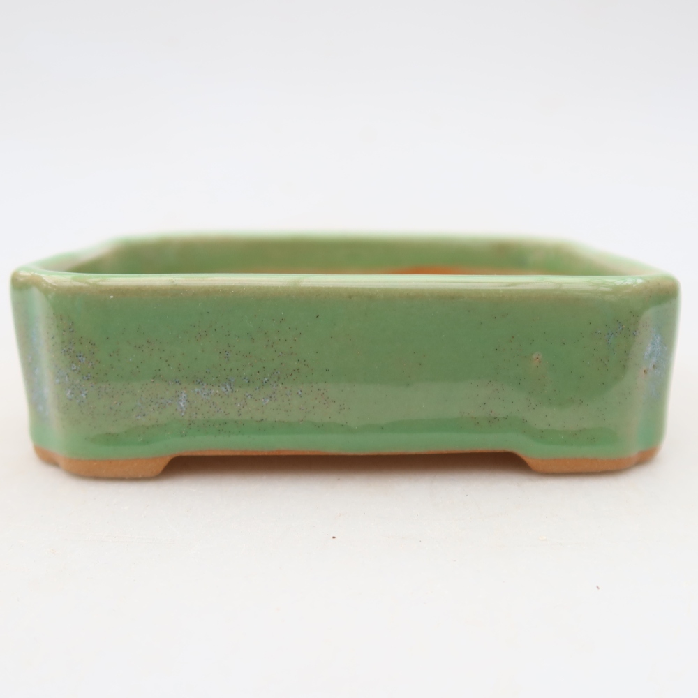 Keramik-Bonsai-Schale, 10,5 × 9 × 3 cm, Farbe: grün