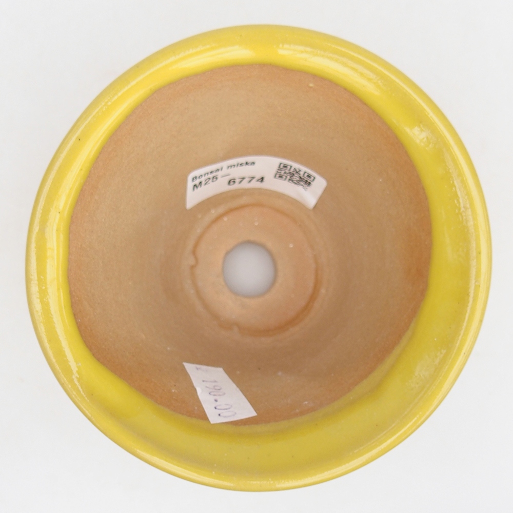 Bonsaischale aus Keramik 10,5 x 10,5 x 7 cm, gelb