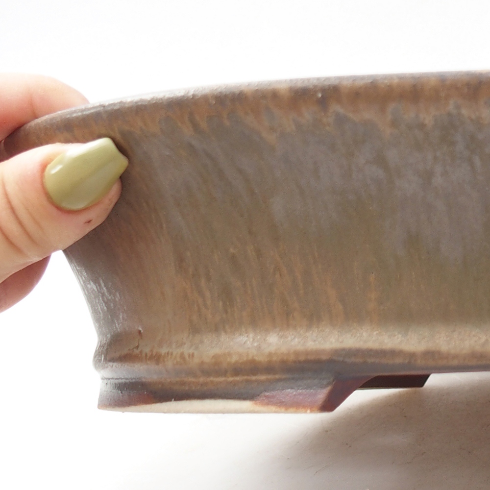 Keramik-Bonsaischale 27,5 x 25 x 6  cm, Farbe braun