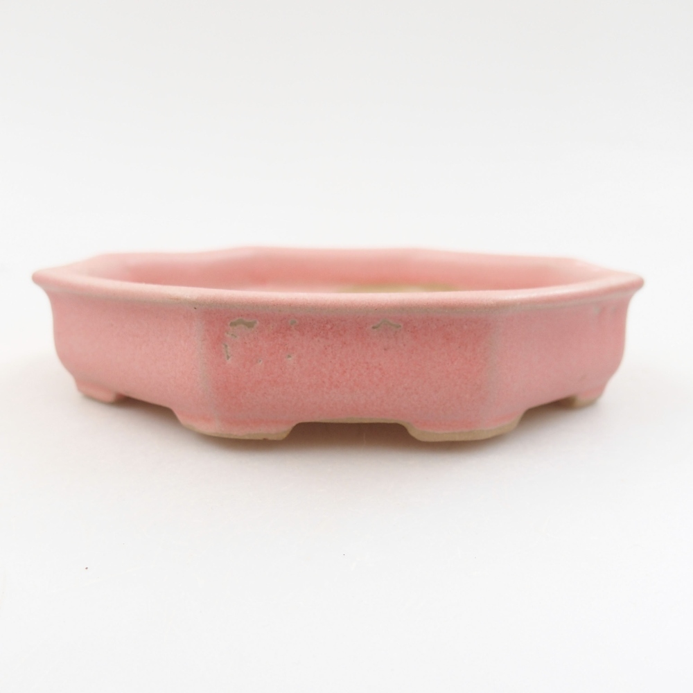 Keramik-Bonsaischale 11,5 x 11,5 x 2,5 cm, Farbe rosa