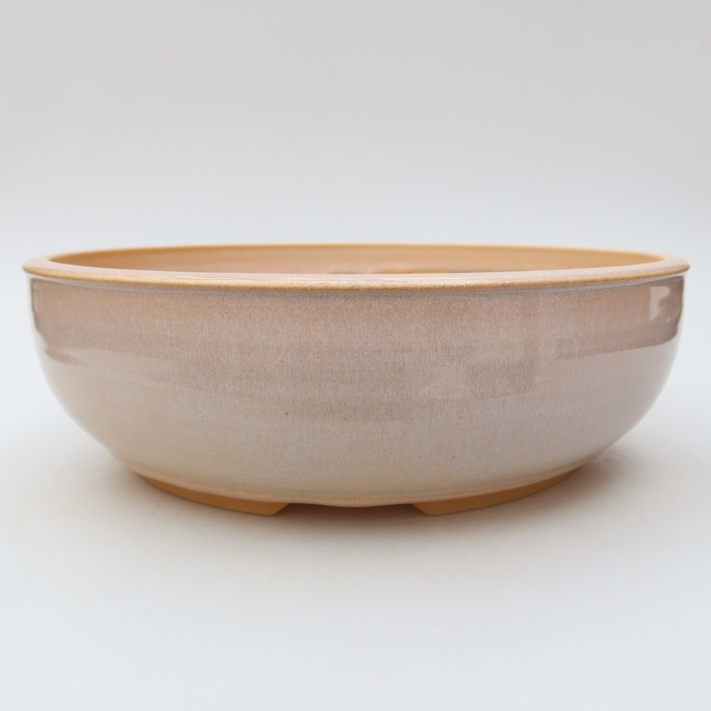 Keramik-Bonsai-Schale, 26,5 x 26,5 x 8 cm, Farbe: Beige