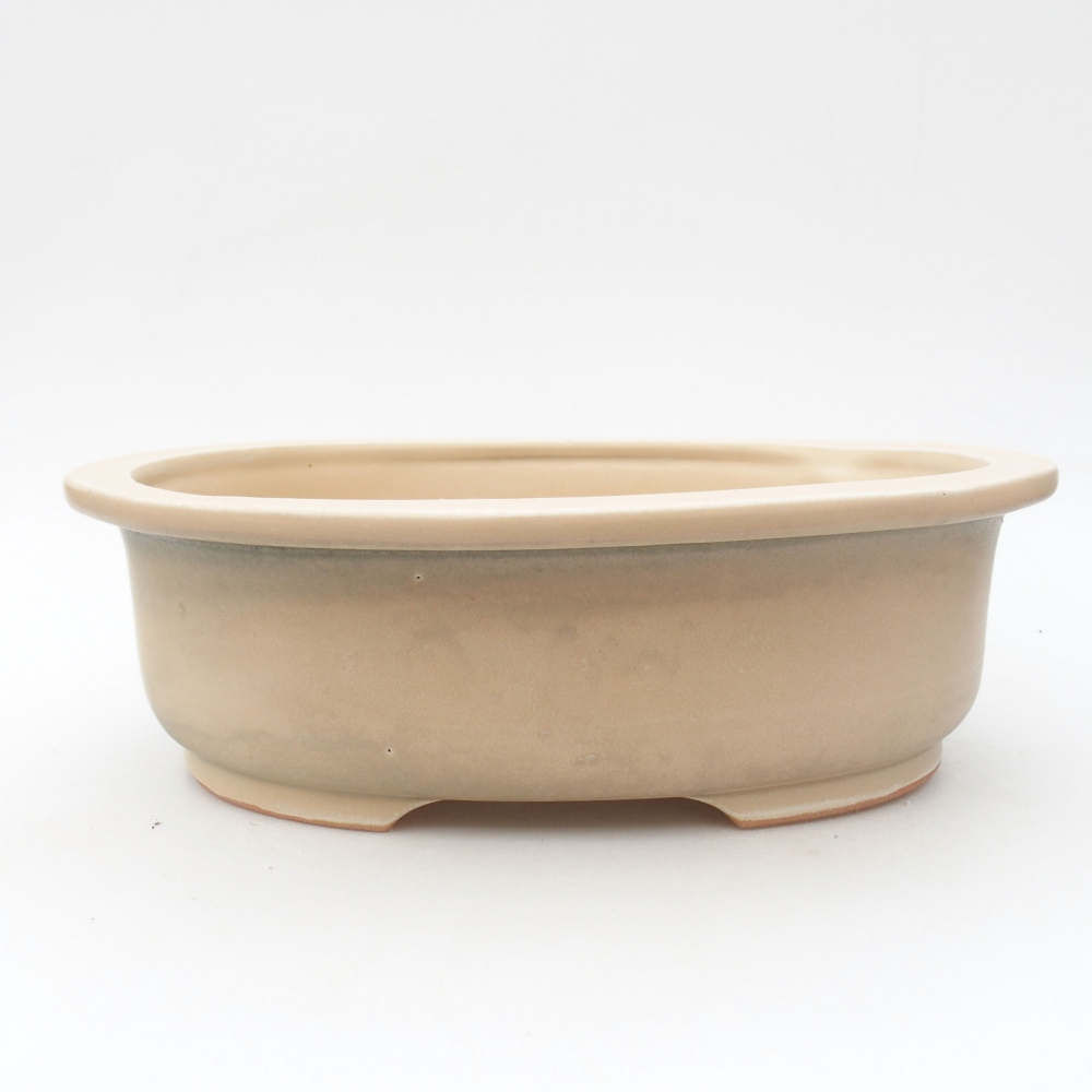 Keramik-Bonsaischale 26 x 22 x 8 cm, Farbe beige