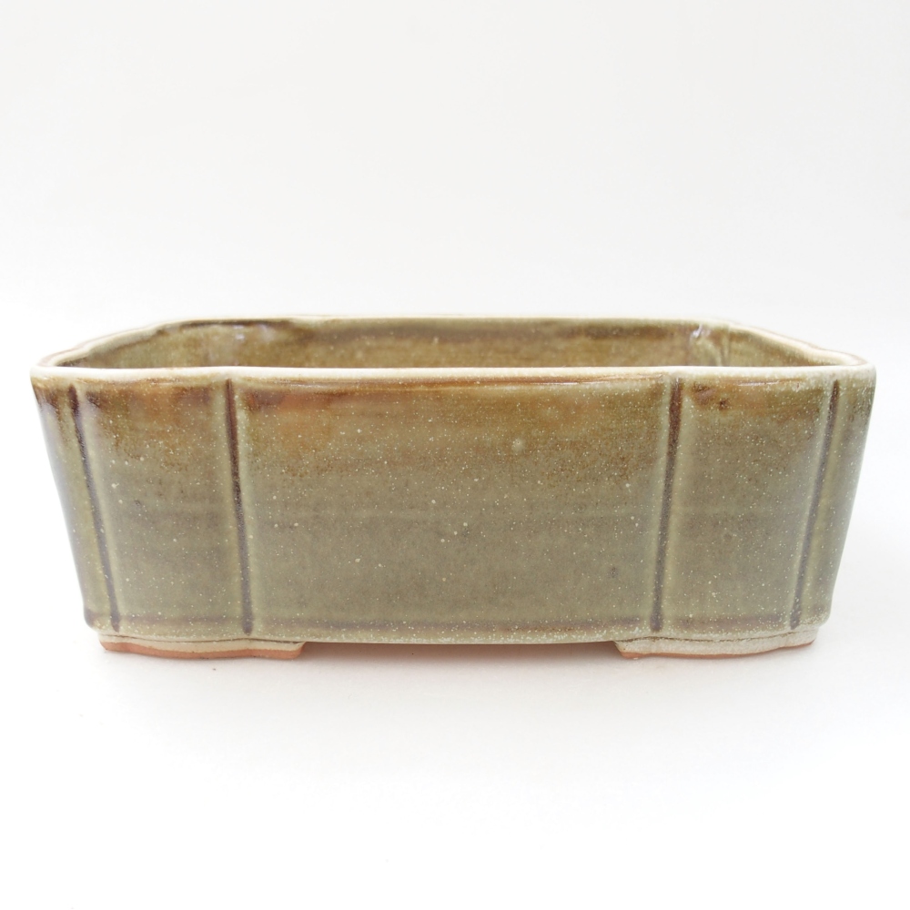 Keramik-Bonsaischale 20,5 x 17 x 7 cm, Farbe Grün