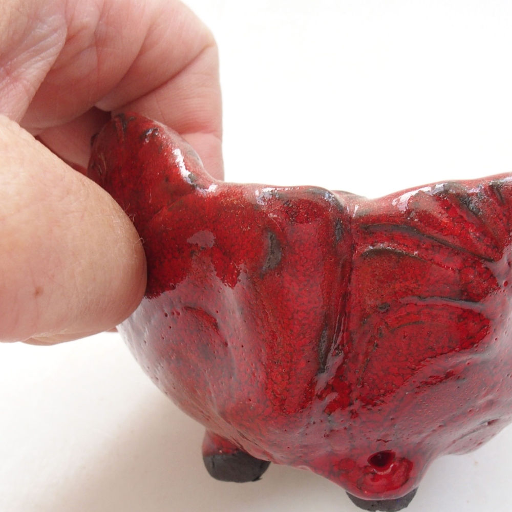 Keramikschale 9,5 x 8,5 x 6 cm, Farbe rot