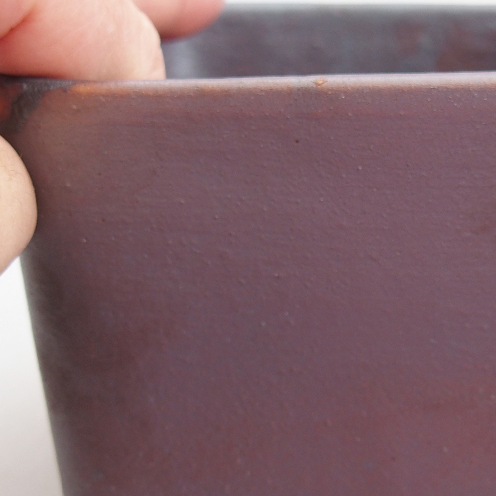 Bonsaischale aus Keramik 10 x 10 x 8 cm, metallfarben