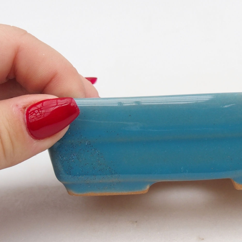 Bonsaischale aus Keramik 10 x 7 x 3 cm, Farbe blau
