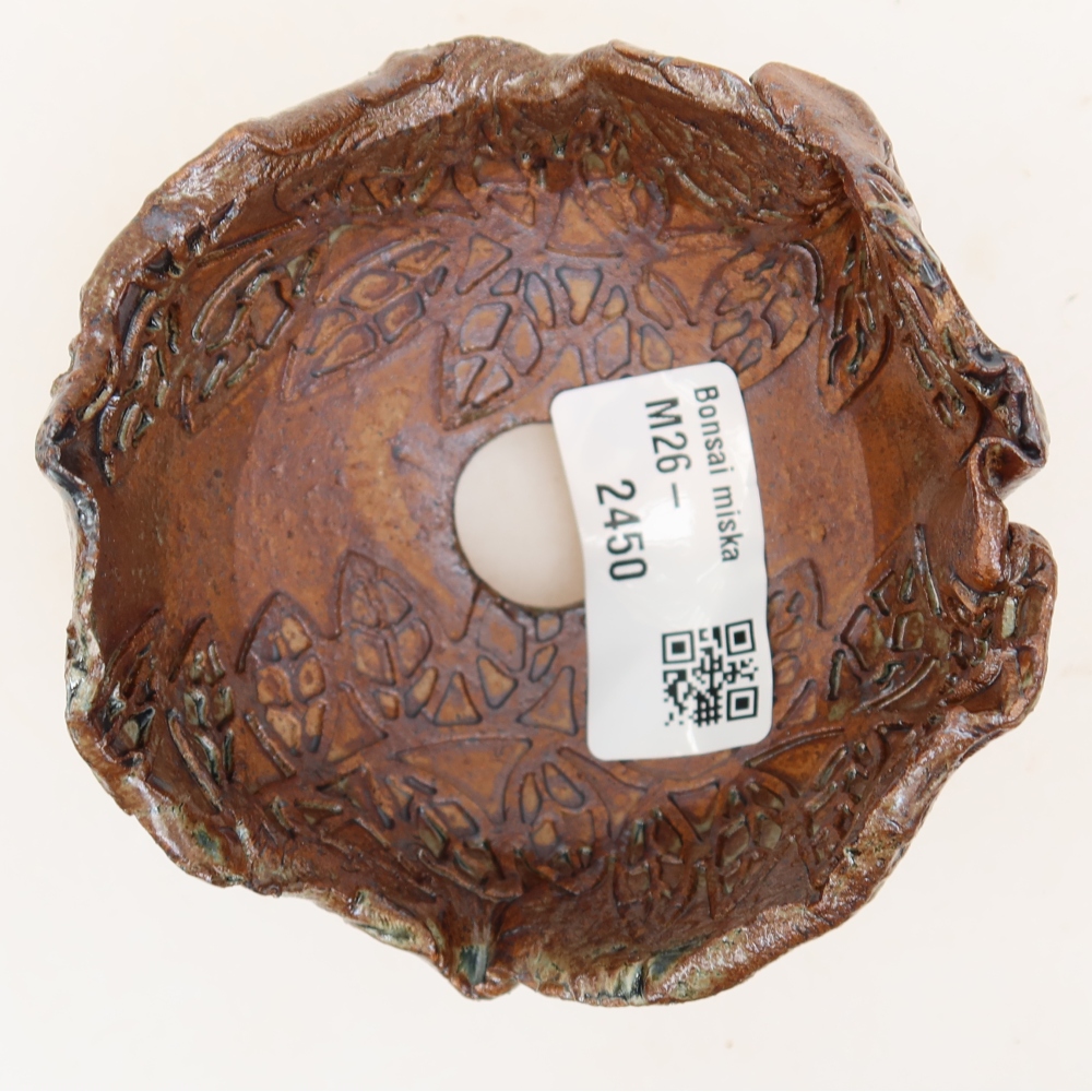 Keramikschale  8,5 x 8,5 x 6 cm, Farbe: braun-grün
