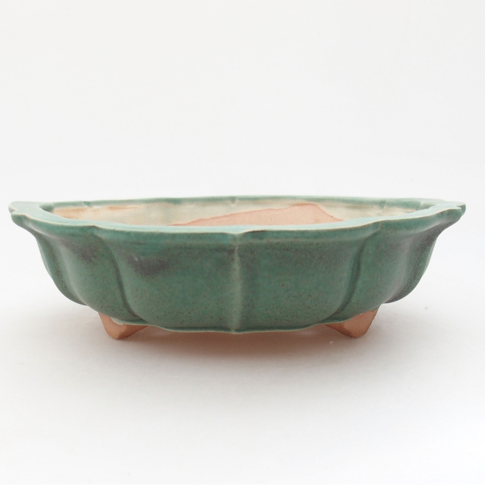 Keramik-Bonsaischale 18 x 18 x 5 cm, Farbe Grün