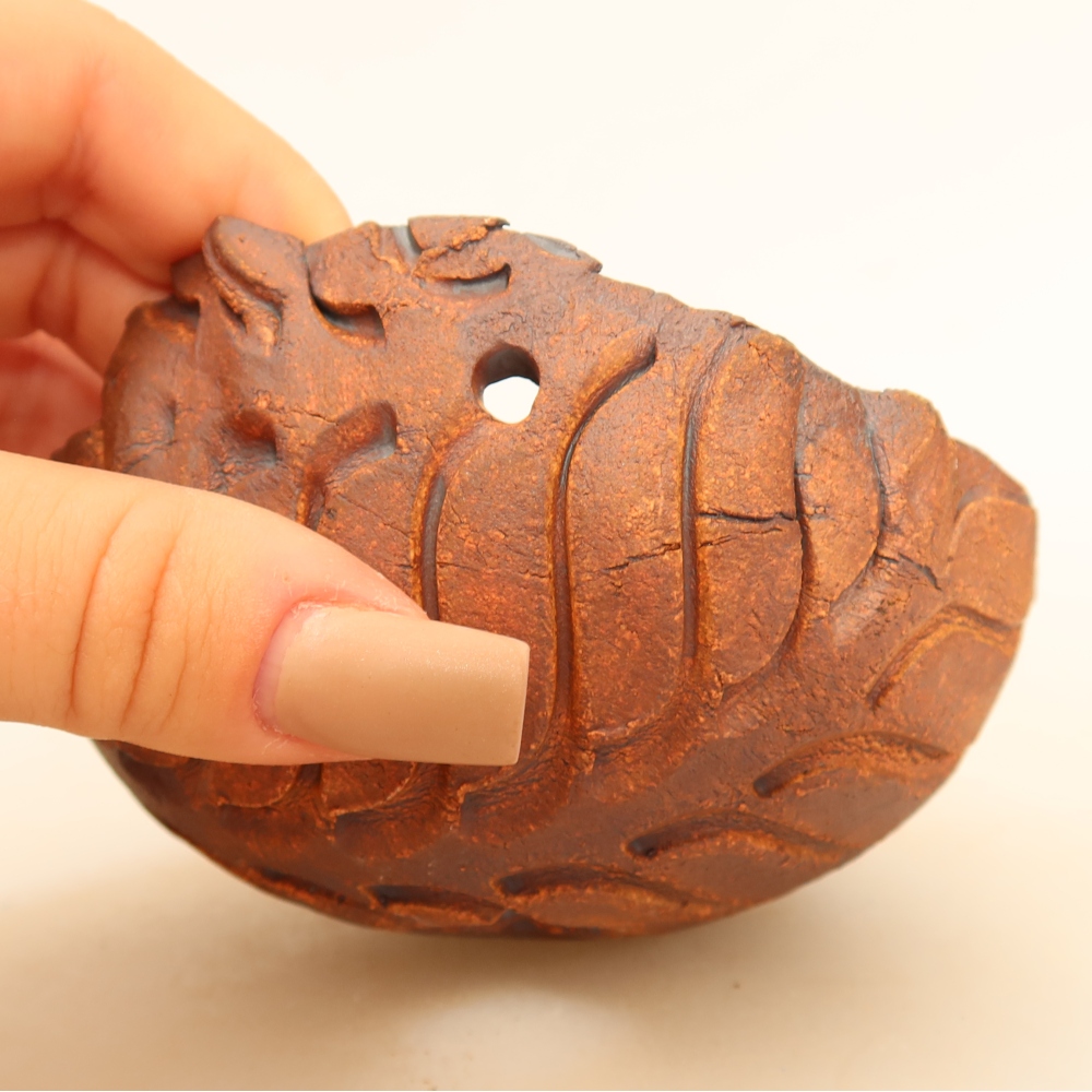 Keramikschale für Kokedama, 10 × 10 × 6,5 cm, Farbe: Braun