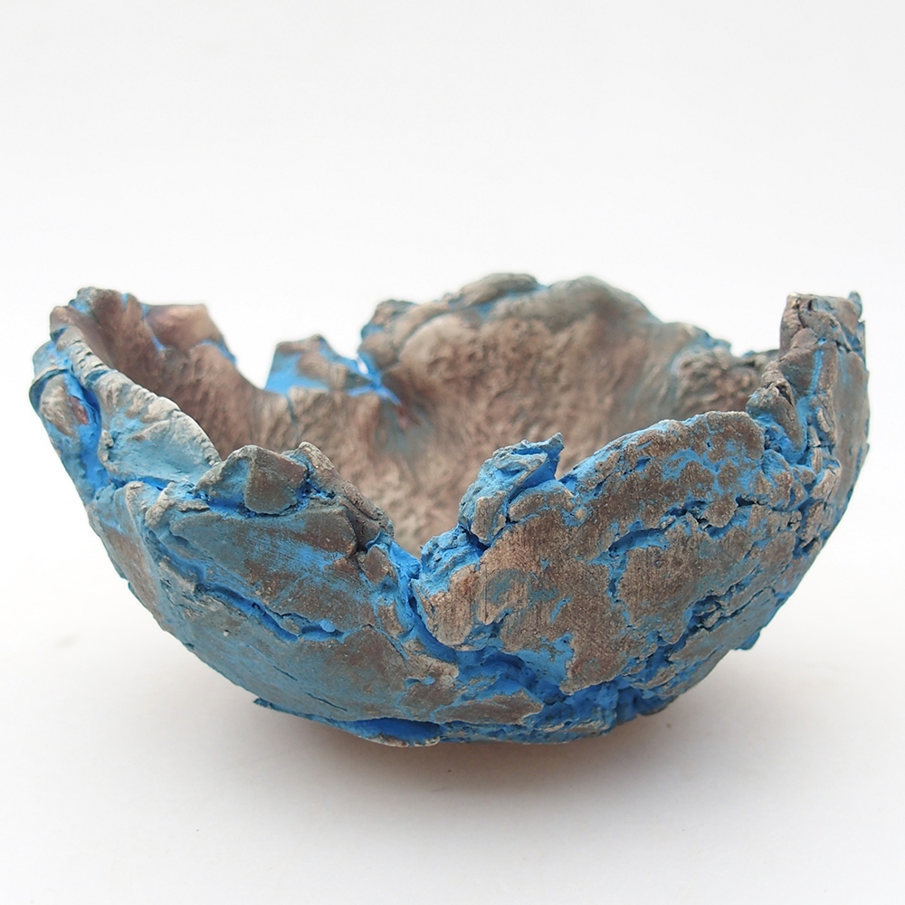 Keramikschale 11 x 11 x 6,5 cm , Farbe blau