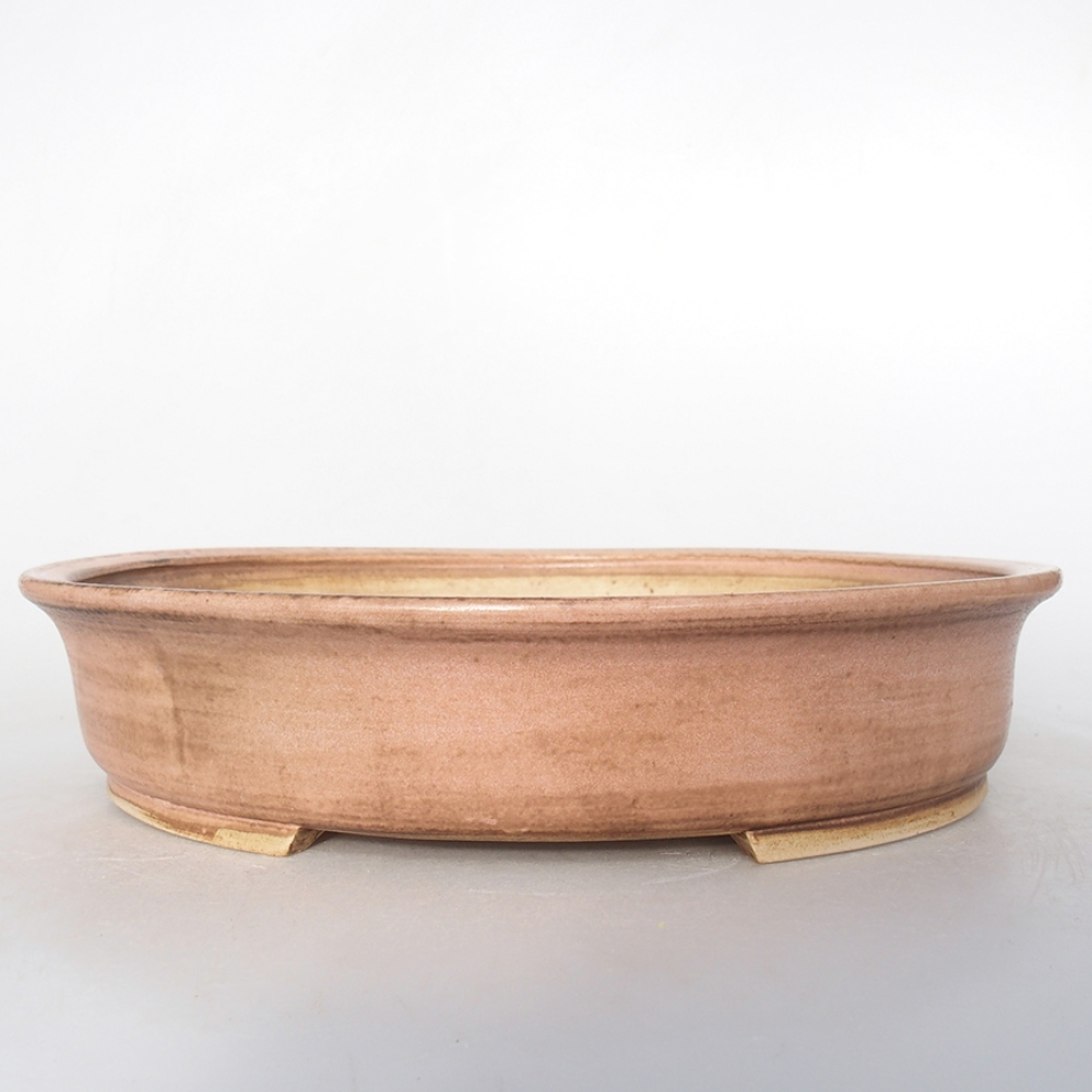 Keramik-Bonsaischale 24 x 25 x 6 cm, Farbe rosa