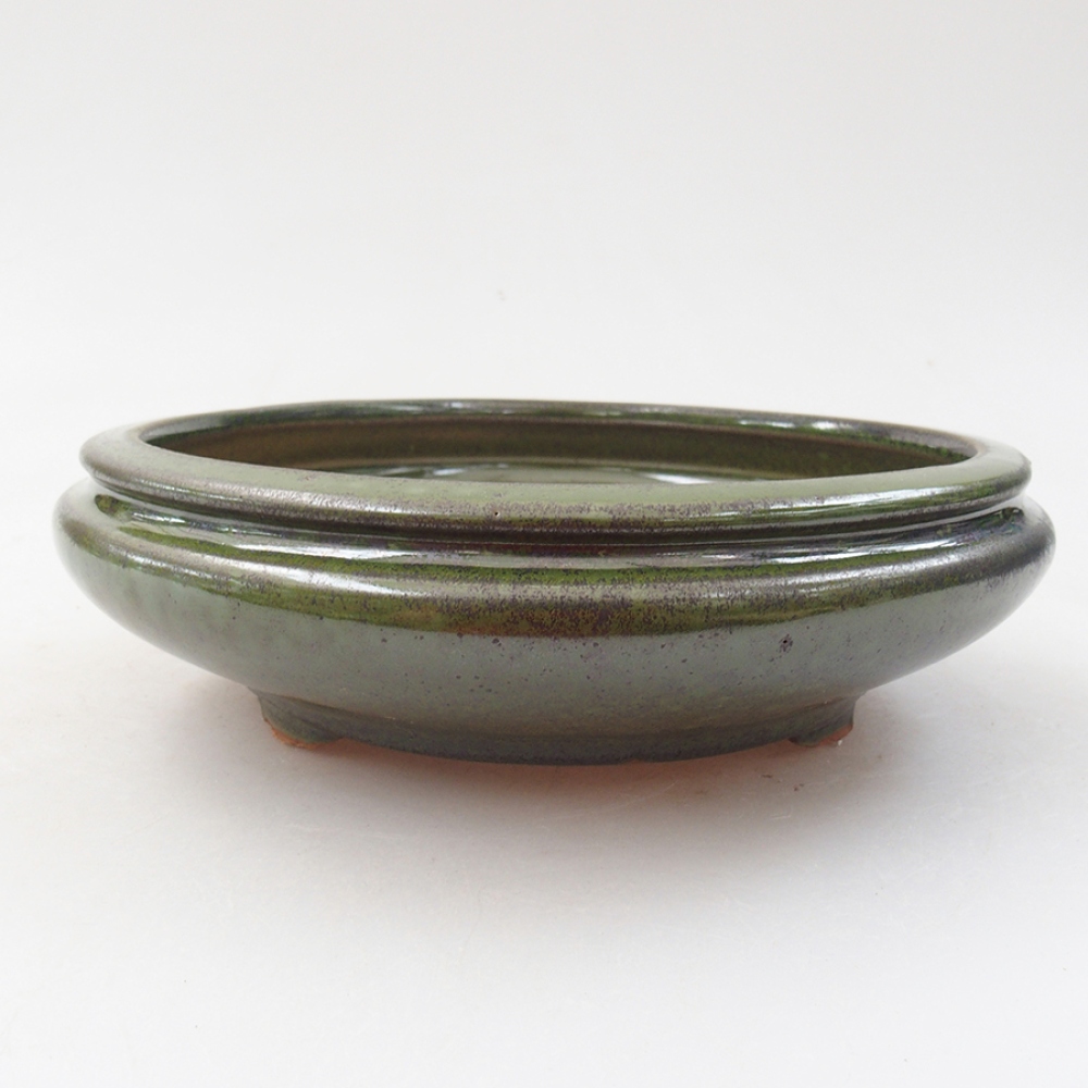 Keramik-Bonsaischale 15,5 x 15,5 x 5 cm, Farbe Grün