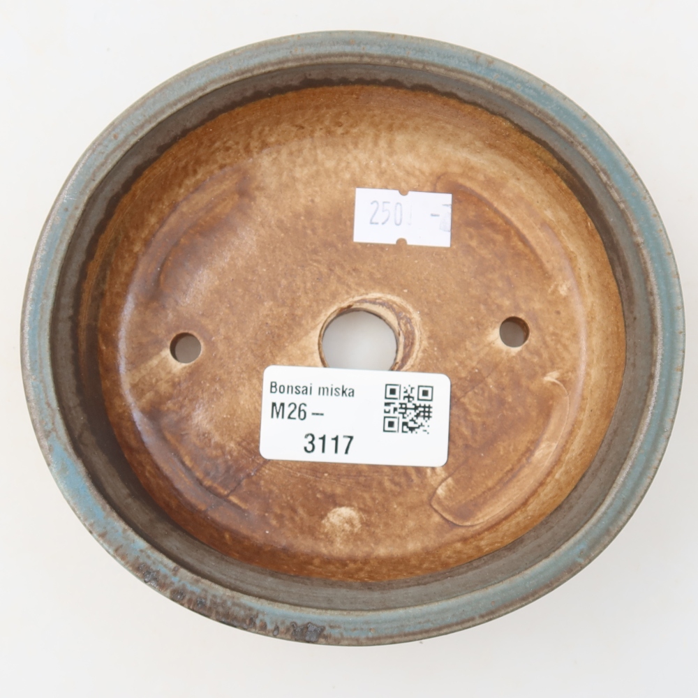 Keramik-Bonsai-Schale 12,5 x 11,5 x 3,5 cm, Farbe: Blau