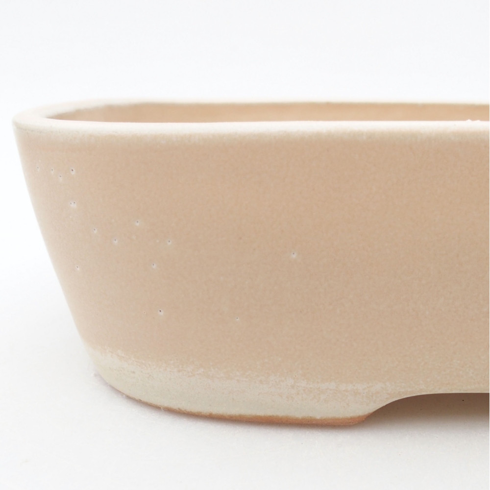 Keramik-Bonsaischale 23 x 17,5 x 5,5 cm, Farbe Beige