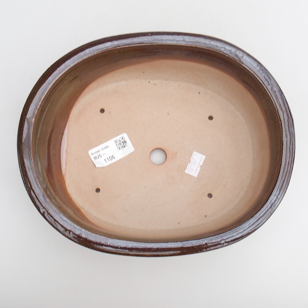 Bonsaischale aus Keramik 23 x 19 x 7 cm, braun