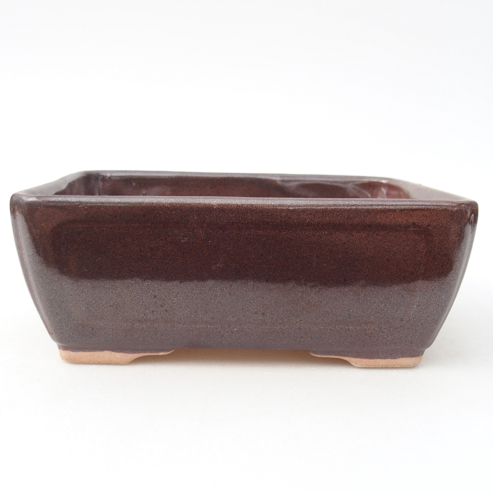 Bonsaischale aus Keramik 15,5 x 11,5 x 6 cm, braun