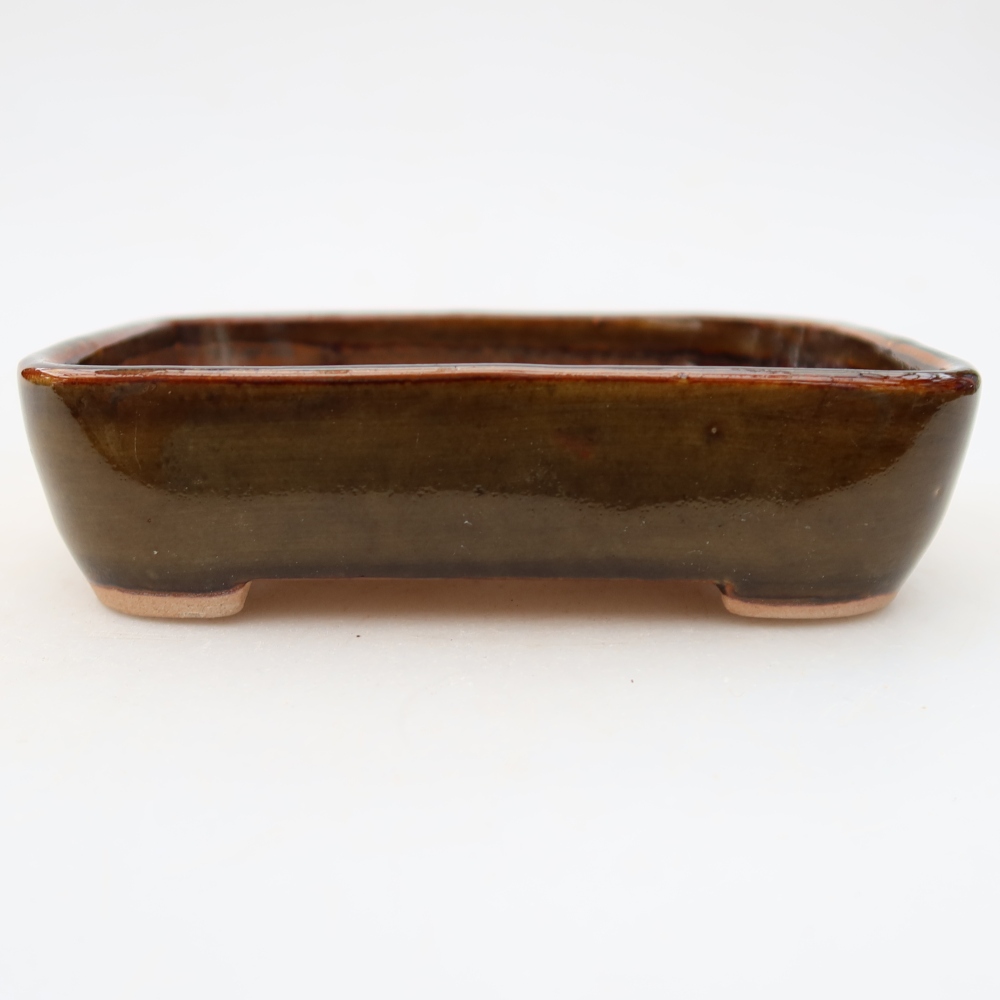 Keramik-Bonsai-Schale, 12,5 x 9 x 3,5 cm, Farbe: braun