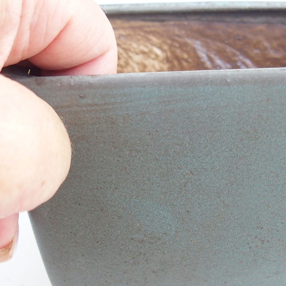 Bonsaischale aus Keramik 12 x 12 x 8 cm,  Farbe blau