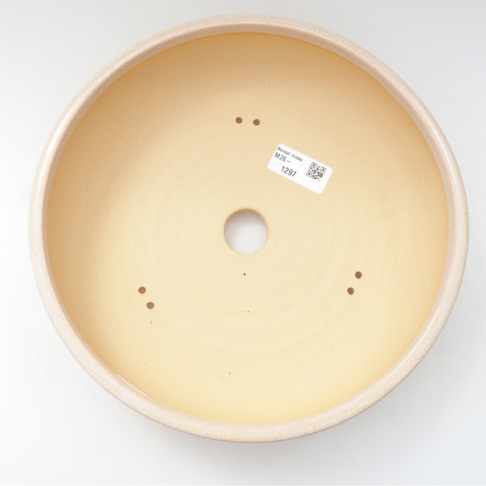 Bonsaischale aus Keramik 25,5 x 25,5 x 6 cm, Farbe beige
