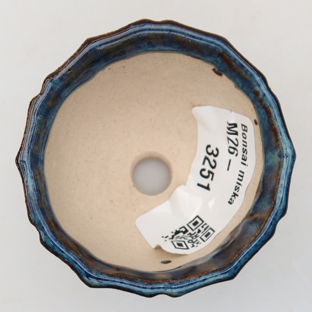 Keramik-Bonsai-Schale 5,5 x 5,5 x 3,5 cm, Farbe: Blau