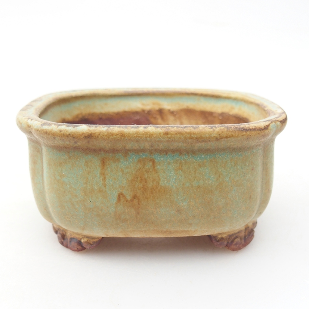 Bonsaischale aus Keramik 7,5 x 7 x 4 cm, Farbe Grün