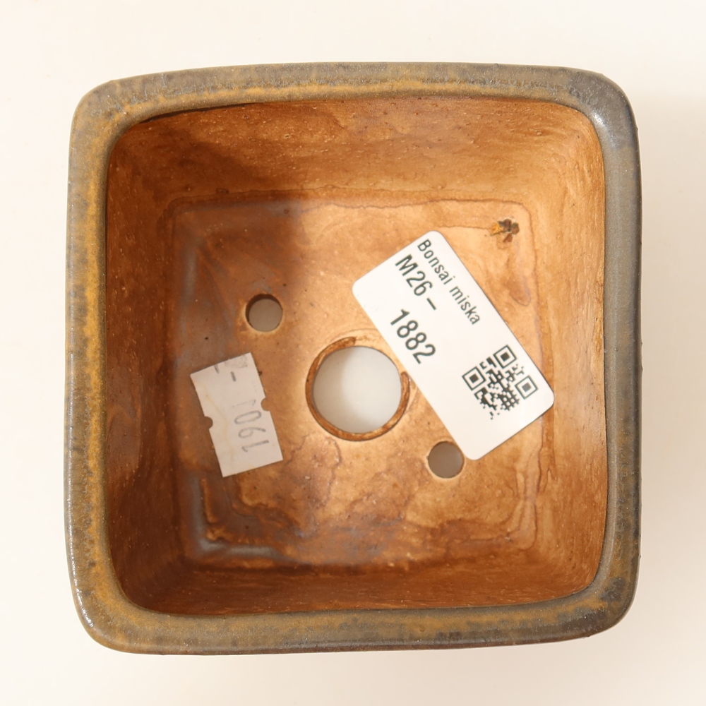 Bonsaischale aus Keramik 8,5 x 8,5 x 5,5 cm, braun