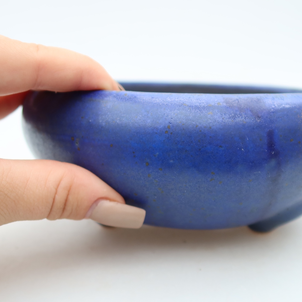 Keramik-Bonsai-Schale, 15 × 15 × 6,5 cm, Farbe: blau