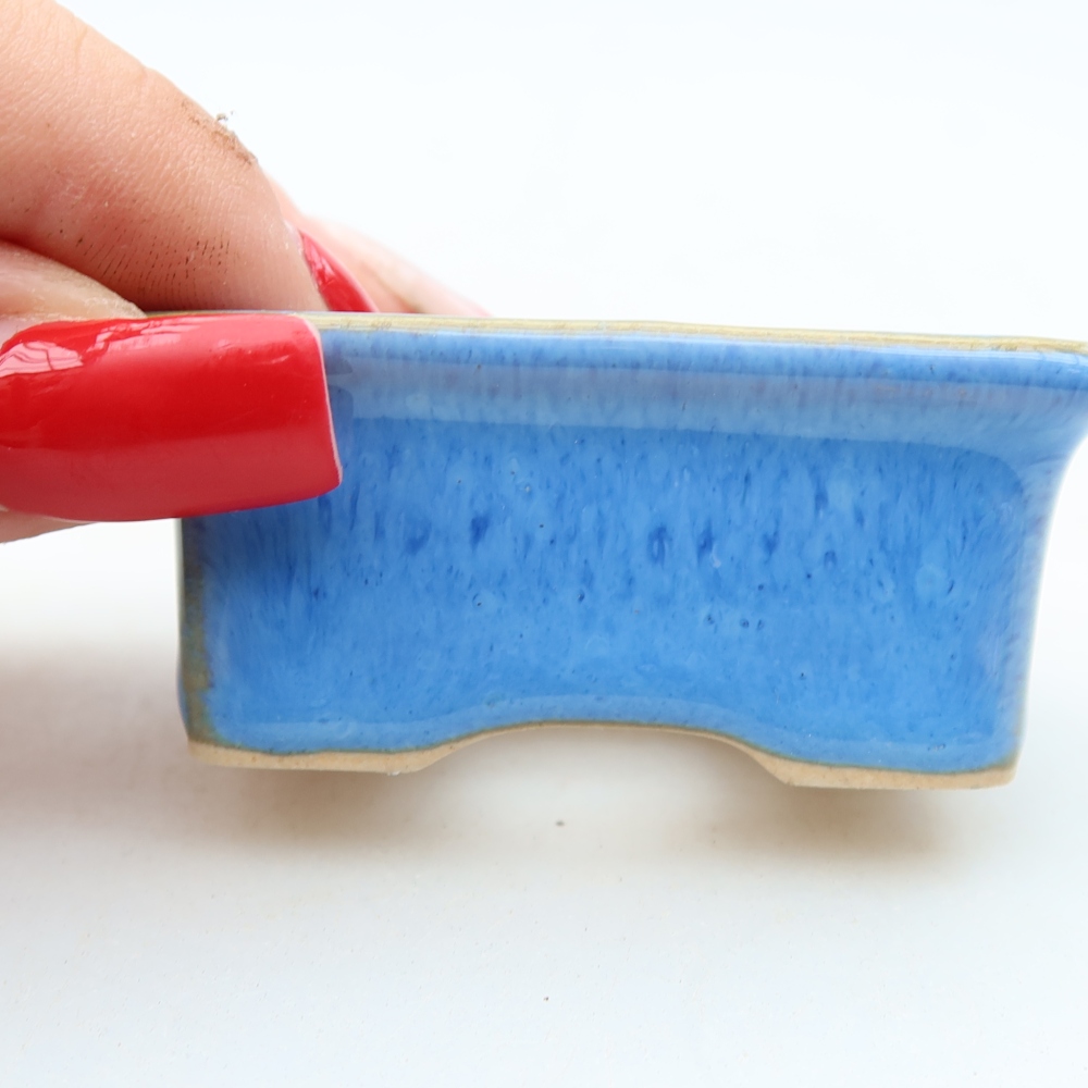 Bonsaischale aus Keramik 6 x 4,5 x 2,5 cm, Farbe blau