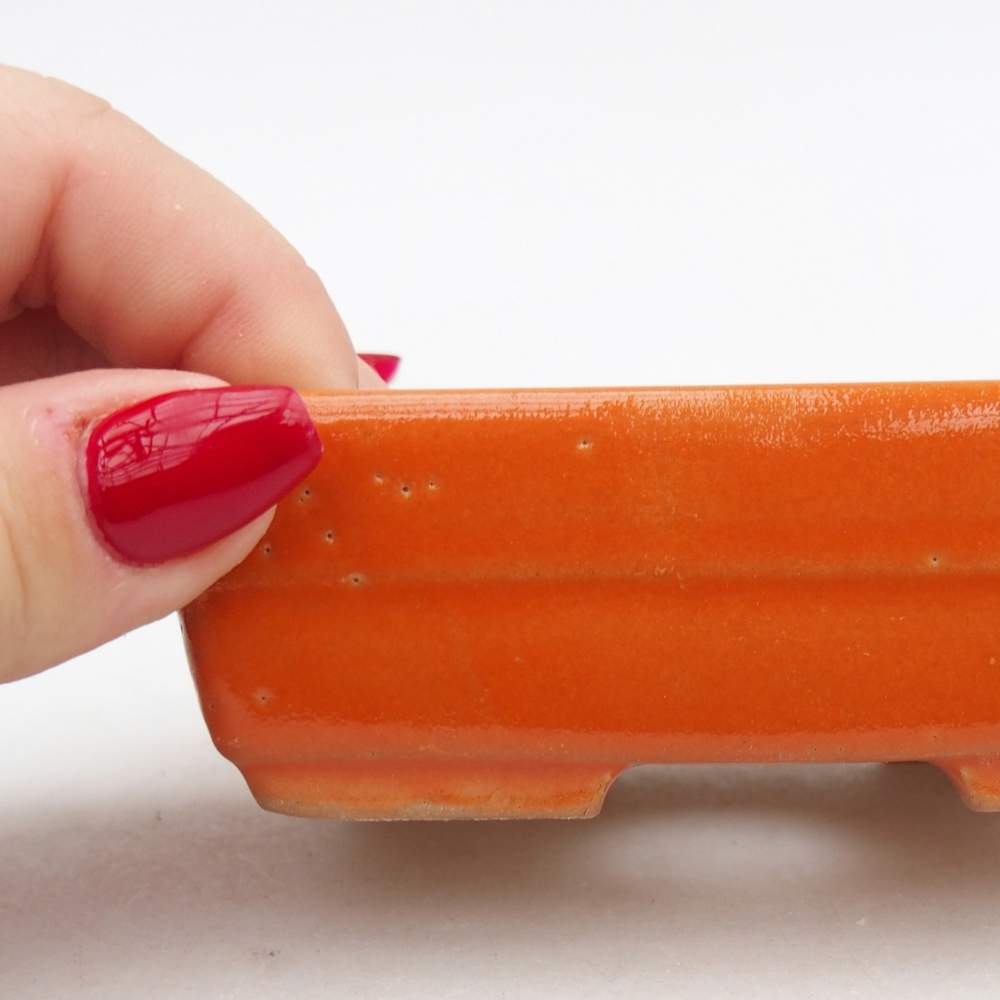 Bonsaischale aus Keramik 10 x 7 x 3 cm, orange