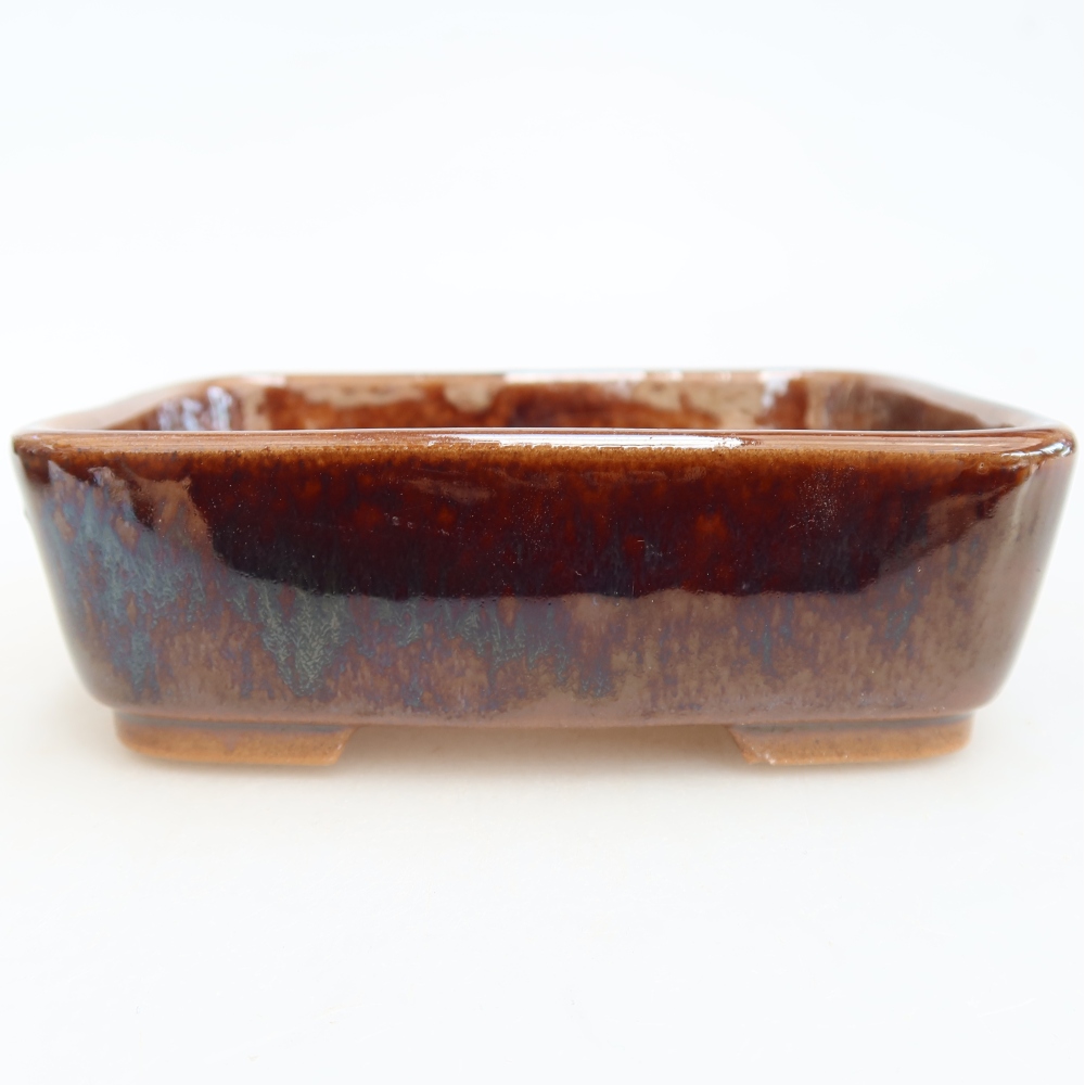 Keramik-Bonsai-Schale, 12,5 x 9,5 x 4 cm, Farbe: braun