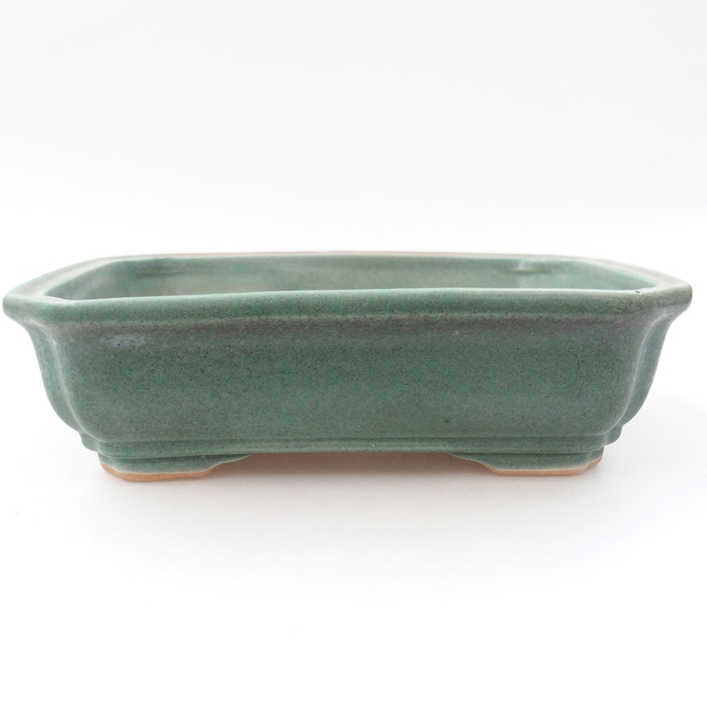Keramik-Bonsaischale 18 x 14 x 5 cm, Farbe Grün