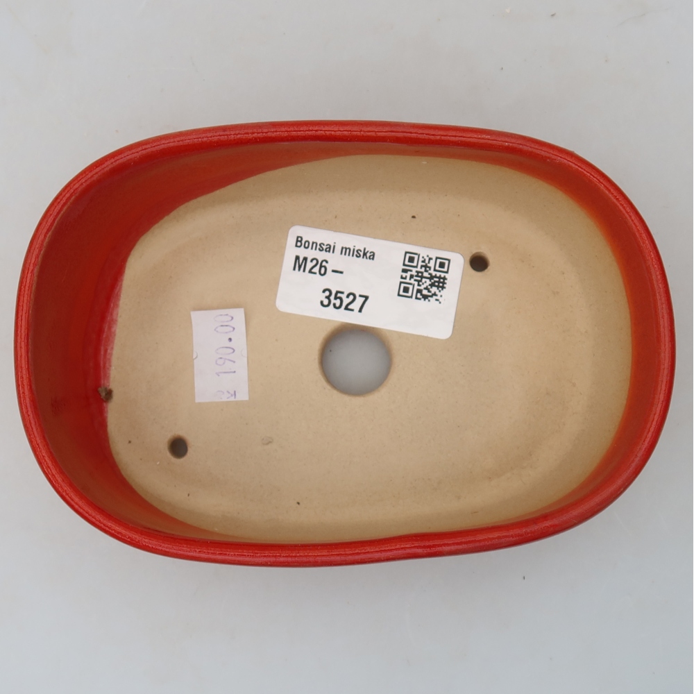 Bonsaischale aus Keramik 13 x 8,5 x 4 cm, Farbe rot