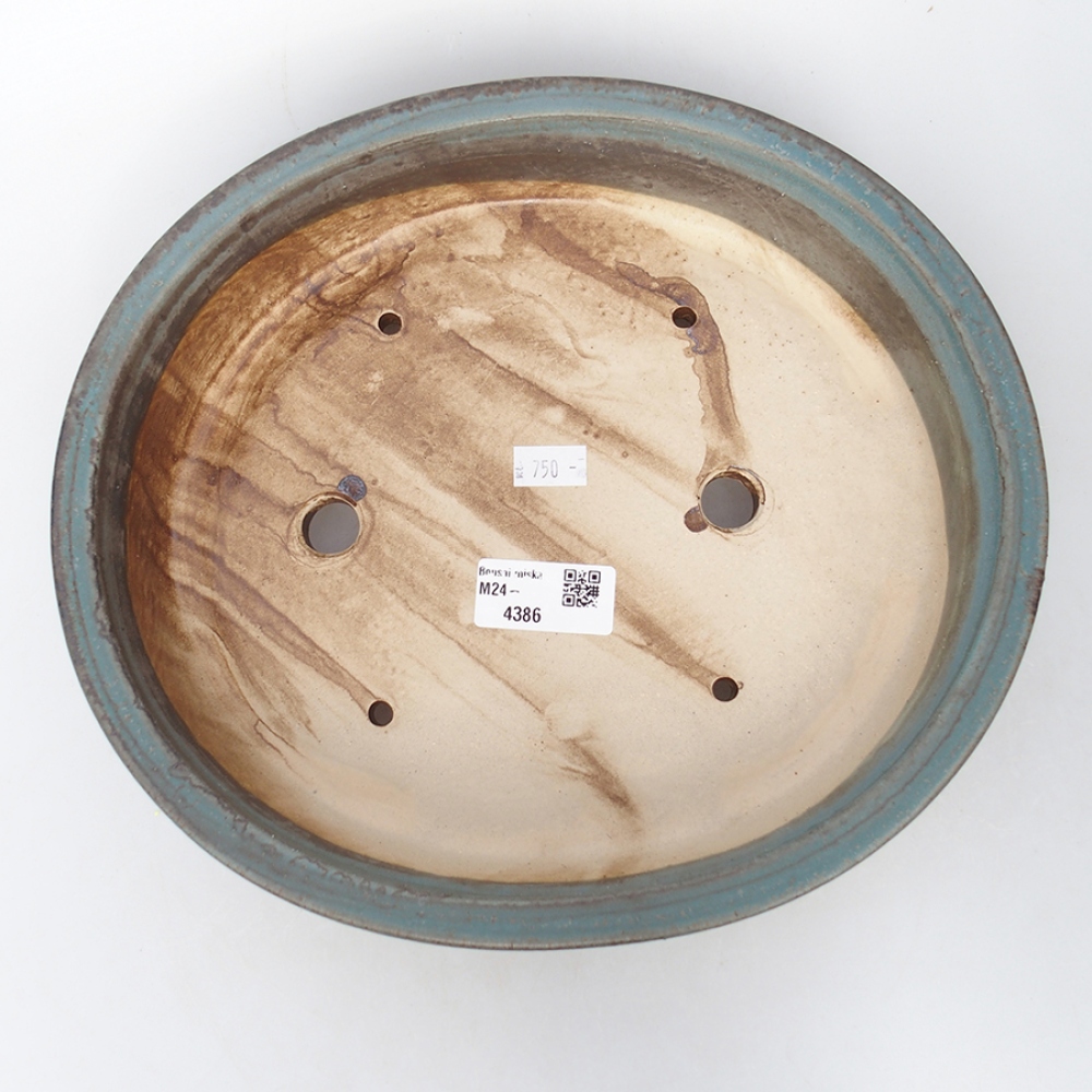 Keramik-Bonsaischale 26,5 x 23,5 x 5,5 cm, Farbe blau