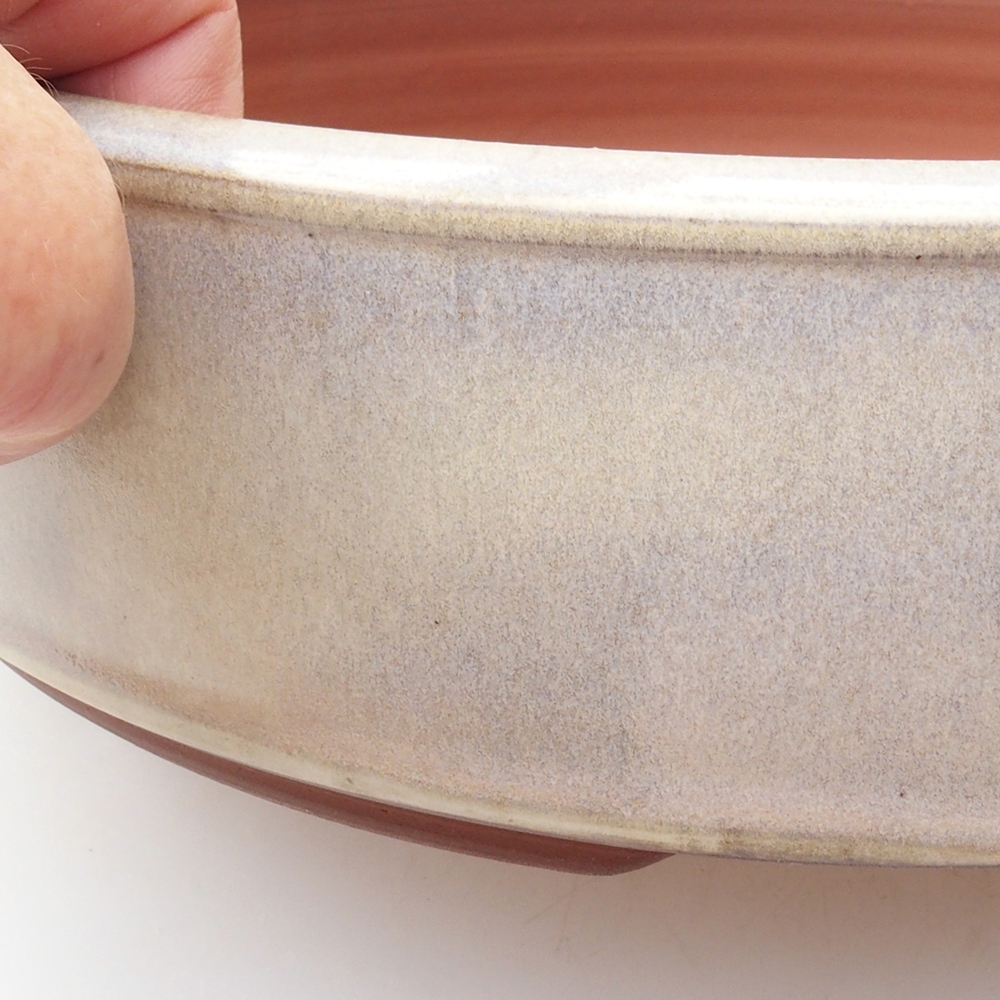 Keramik-Bonsaischale 25,5 x 25,5 x 6,5 cm, Farbe Weiß