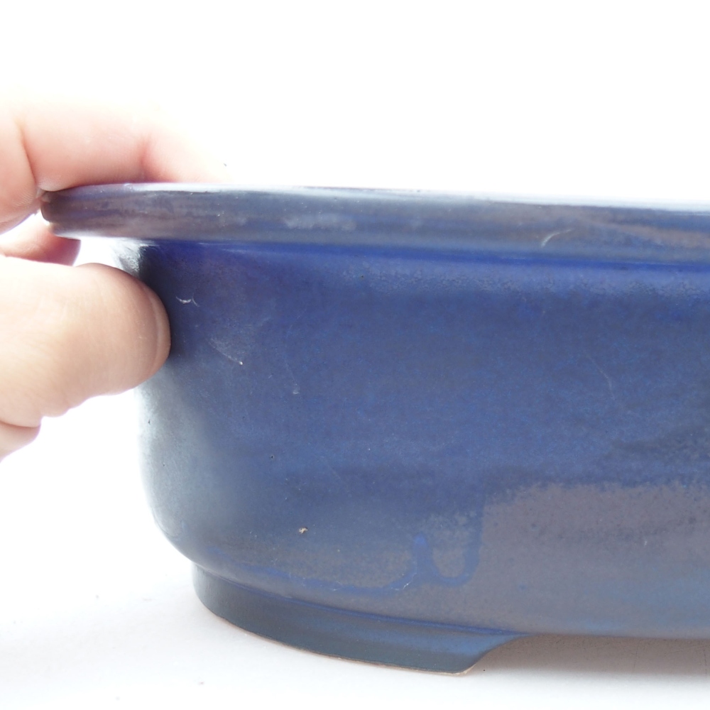 Keramik-Bonsaischale 26 x 22 x 8 cm, Farbe blau