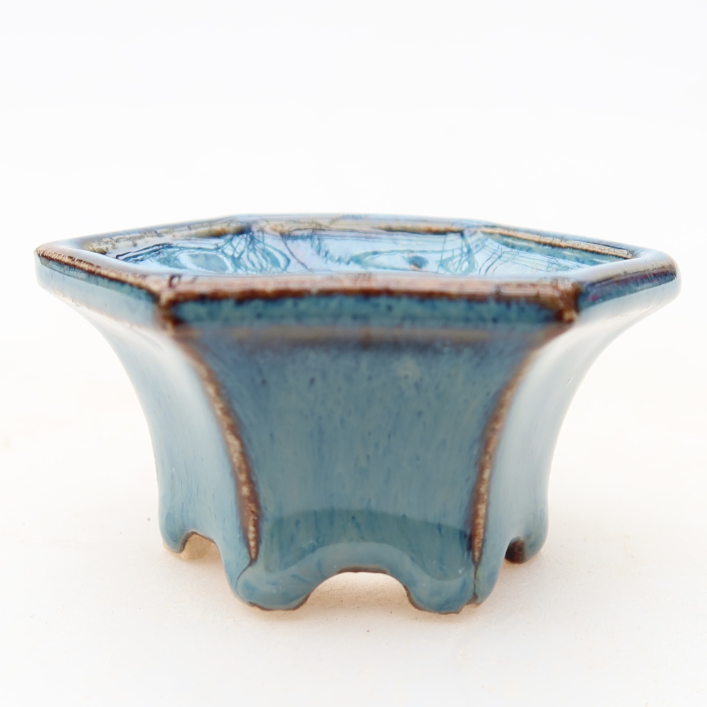 Keramik-Bonsai-Schale, 5,5 × 5 × 3 cm, Farbe: Blau