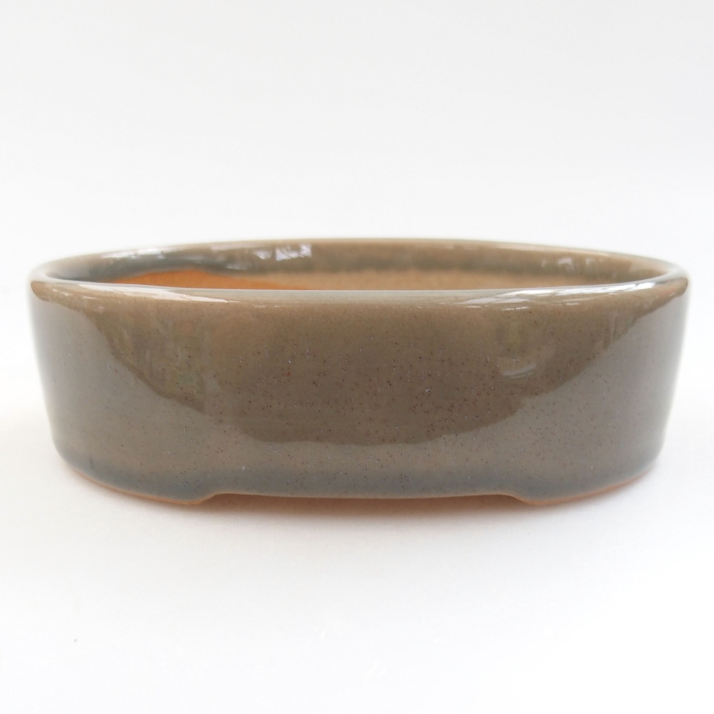 Keramik-Bonsaischale 13 x 10 x 4 cm, Farbe grau