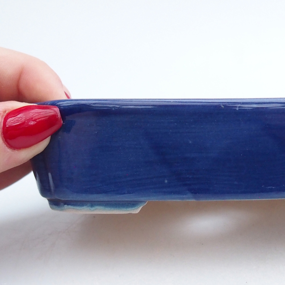 Bonsaischale aus Keramik 12 x 9 x 3 cm, Farbe blau