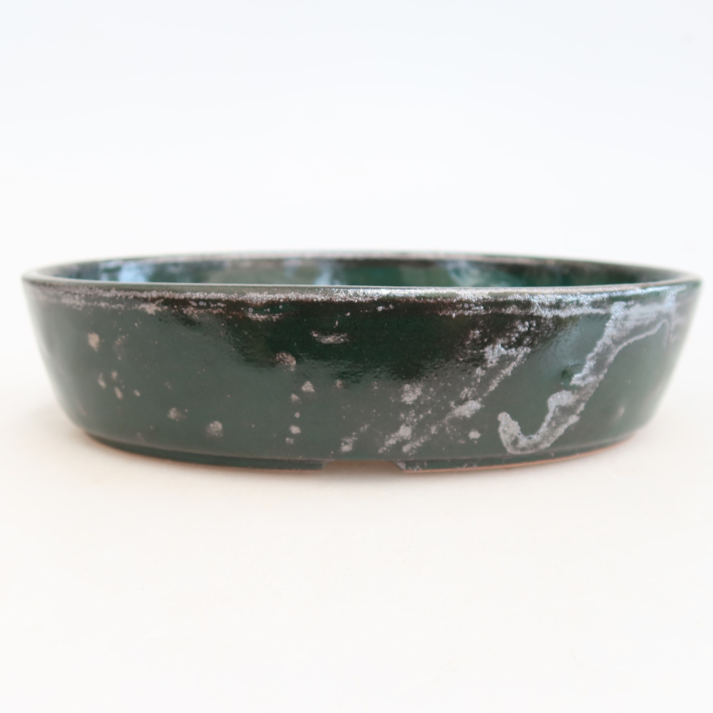 Keramik-Bonsai-Schale 18,5 x 13,5 x 4,5 cm, Farbe: grün