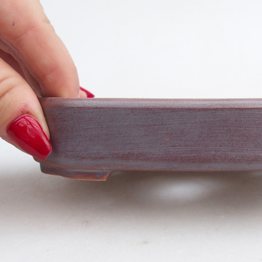 Bonsaischale aus Keramik 13 x 9 x 3 cm, metallfarben