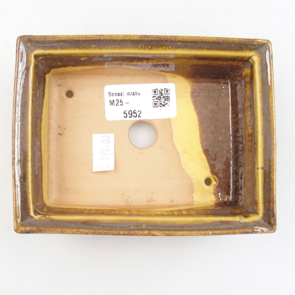 Keramik-Bonsaischale 13 x 10 x 4 cm, Farbe gelb