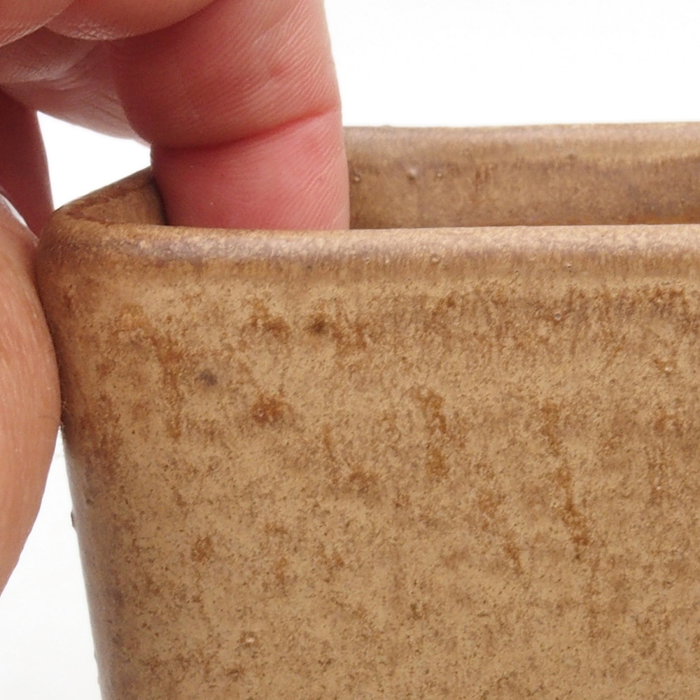 Keramik-Bonsaischale 8 x 8 x 10,5 cm, Farbe braun