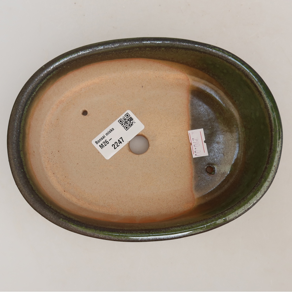 Keramik-Bonsai-Schale 19 x 14,5 x 5 cm, Farbe: grün